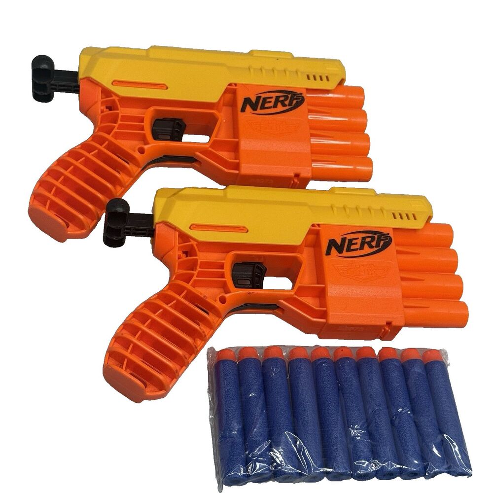 Nerf Alpha Strike Blaster Fang QS-4 Elite Lot of 2 with 10 Darts 8+ EUC